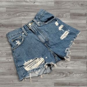 Levi’s High Waist Mom Shorts Cut Off Denim Jeans Light Wash 24”